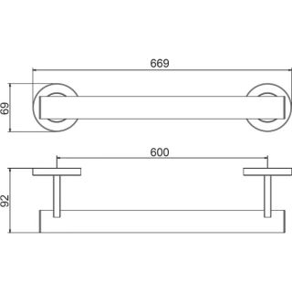 Ручка-поручень для ванной Gappo G8106-9 оружейная сталь
